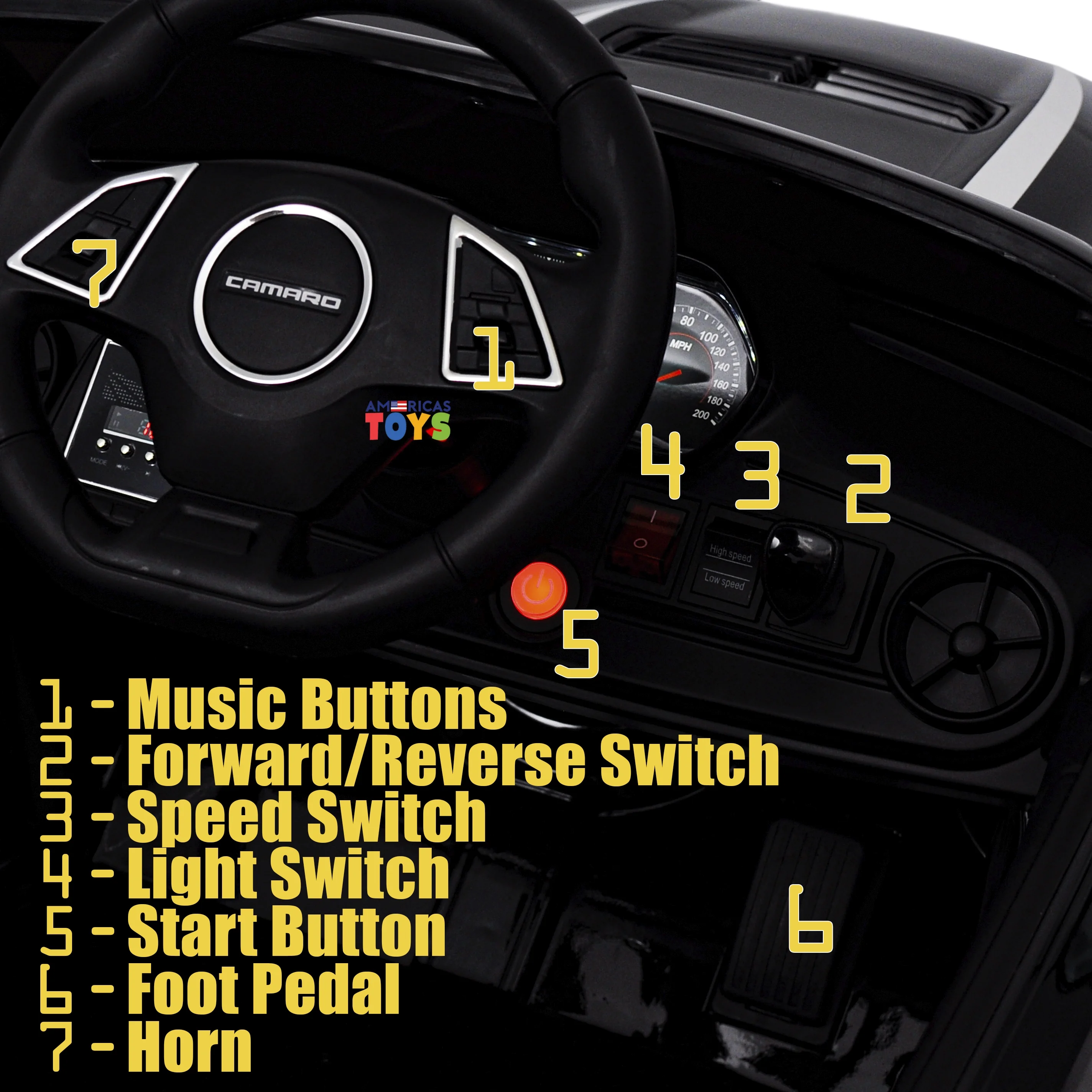 Chevrolet Camaro 12V Powered Ride on Car for Kids with Remote Control