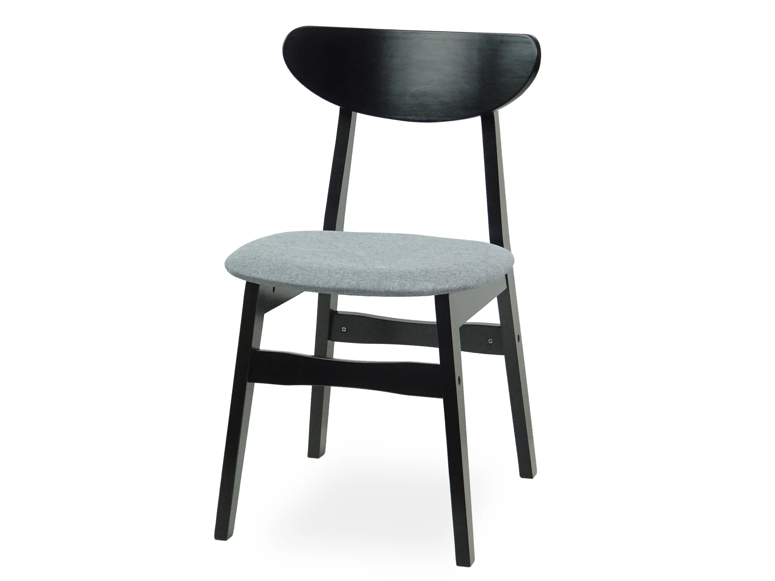 Set of 5 Dining Kitchen Round Table and 4 Yumiko Side Chairs Solid Wood w/Padded Seat, Espresso Color