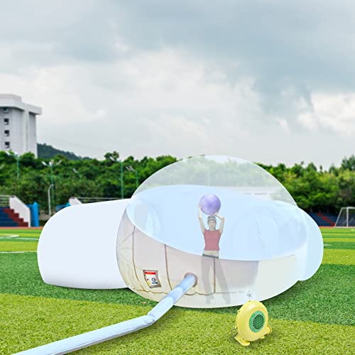 D-Ring Single Tunnel Inflatable Bubble Tent, Transparent Bubble House Sports Tent Instant Tent Shelter Outdoor Bubble Tent w/Blower for Indoor/Outdoor Family Backyard Camping, 3-5 Adults Tent