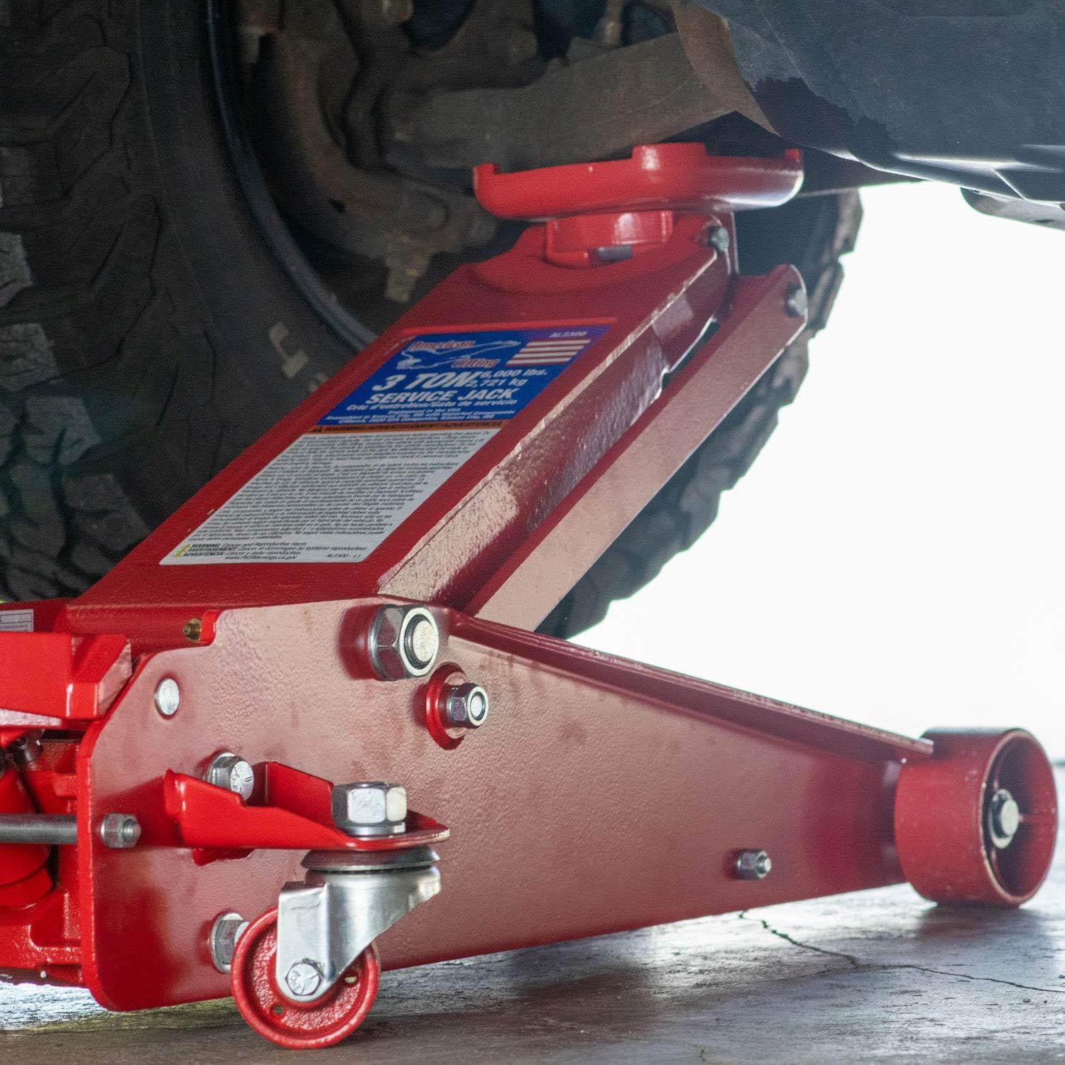American Lifting AL2300 Floor Jack 3 Ton - Professional Heavy Duty Hydraulic Car Truck SUV Service Jack, Red