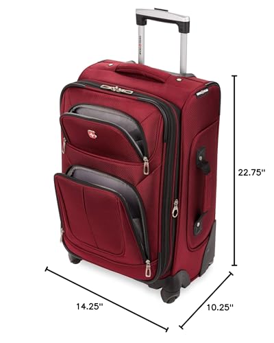 SwissGear Sion Softside Expandable Luggage, Black, Checked-Large 29-Inch