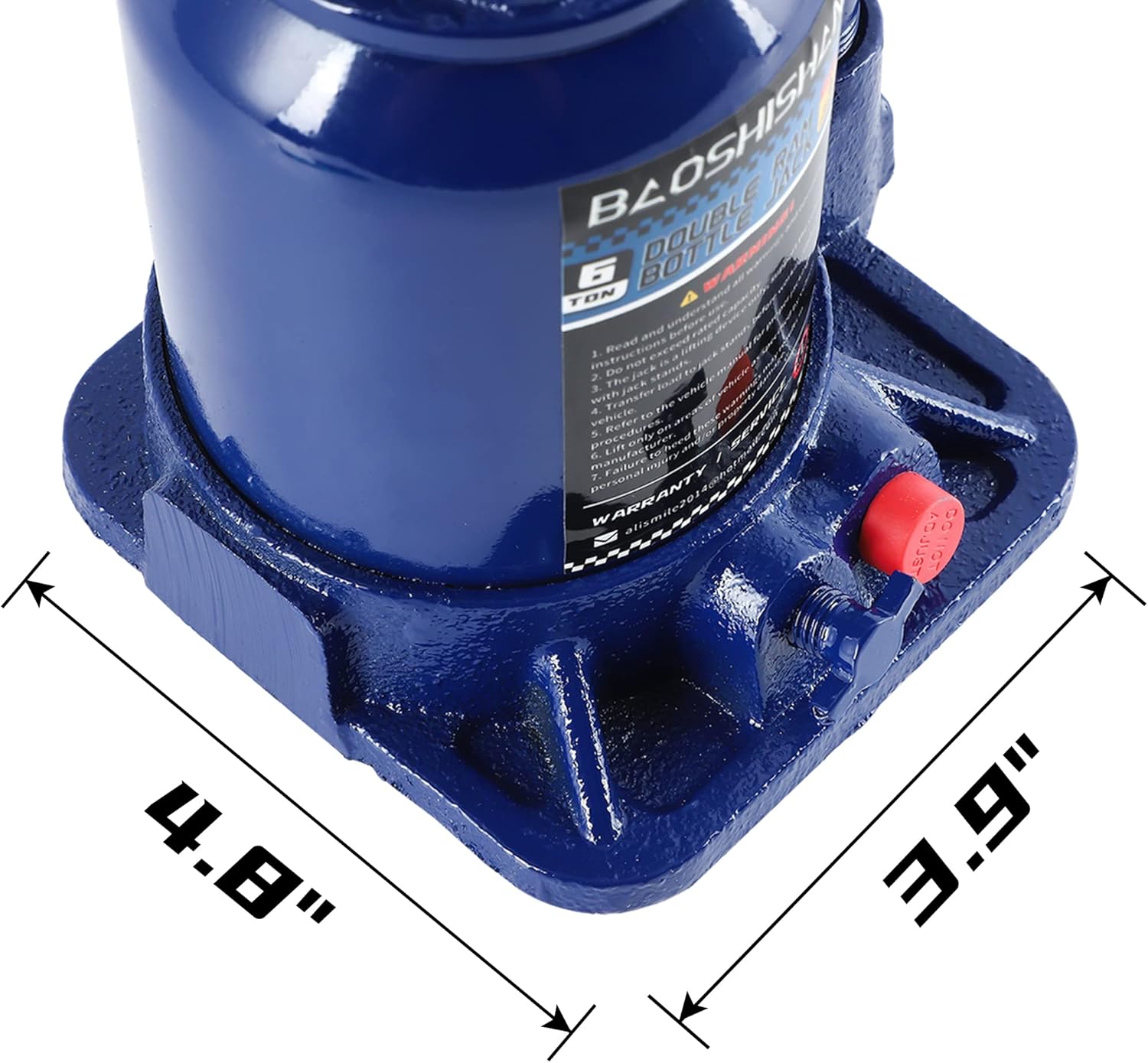 BAOSHISHAN 3 Ton Double Ram Bottle Jack 6-1/2 to 16-1/2 Lifting Range Portable Hydraulic Jack with Carrying Case