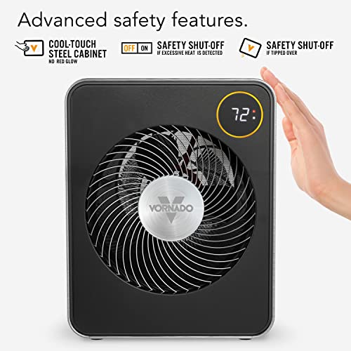 Vornado Whole Room Metal Space Heater, Digital Thermostat, Remote Control, 1500 Watts, Stainless Steel