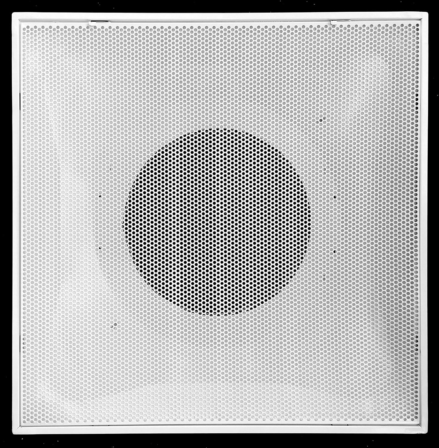 24 x 24 T-Bar Drop Ceiling Perforated Return Grill - Metal Back Casing - with 12 Collar