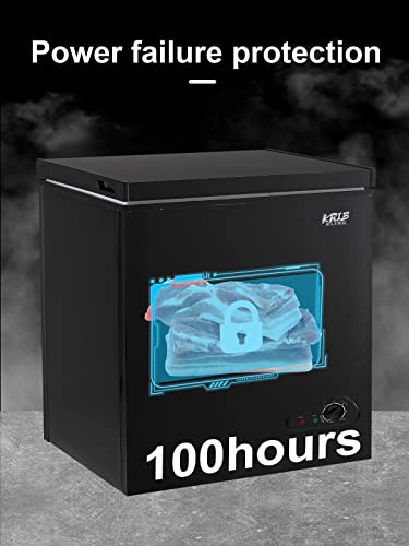 Chest Freezer Krib Bling Adjustable Thermostat Compact Freezers with Removable Storage Basket for House Kitchen Garage Basement