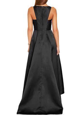 Adrianna-Papell Mikado High-Low Gown Black / 10