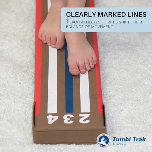 Tumbl Trak 8 Ft Laser Balance Beam with Solid Wood Core Gymnastics Low Balance Training Beam