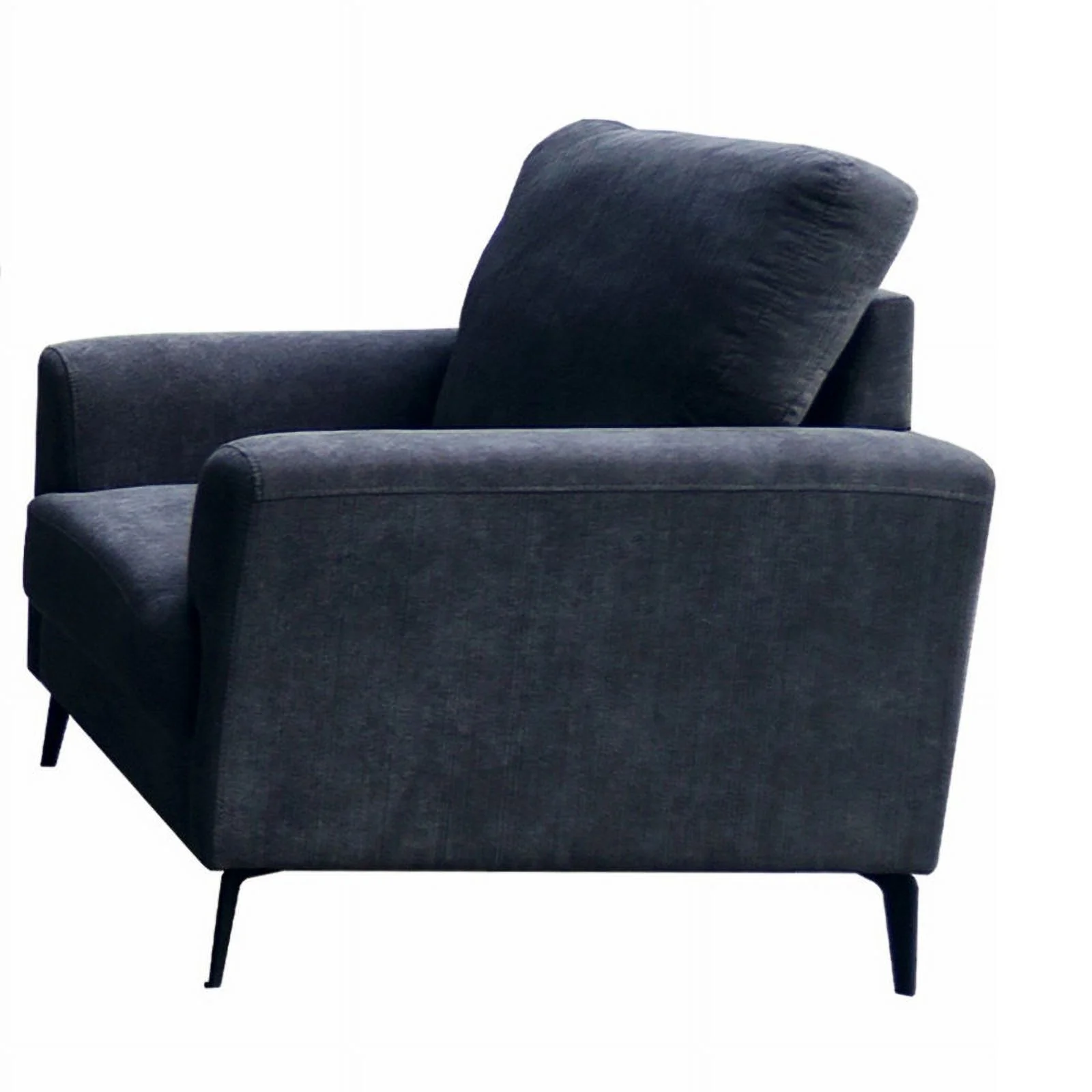 Pemberly Row Black Chenille Sofa Loveseat Chair Living Room Set