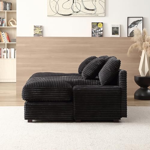 74.8" Upholstered Corduroy Sleeper Sofa - Modern Luxury Twins Sofa Couch for Living Room Quality Corduroy Upholstery Sleeper Sofa Bed Daybed Square Arm Sofa for Living Room, Bedroom (Beige)