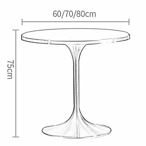 Bistro Table Marble Dining Table 60/70/80cm Round Kitchen Table with Metal Base 4 Seater Dinner Table Furniture Modern Coffee Table for Kitchen Dining Room Living Room