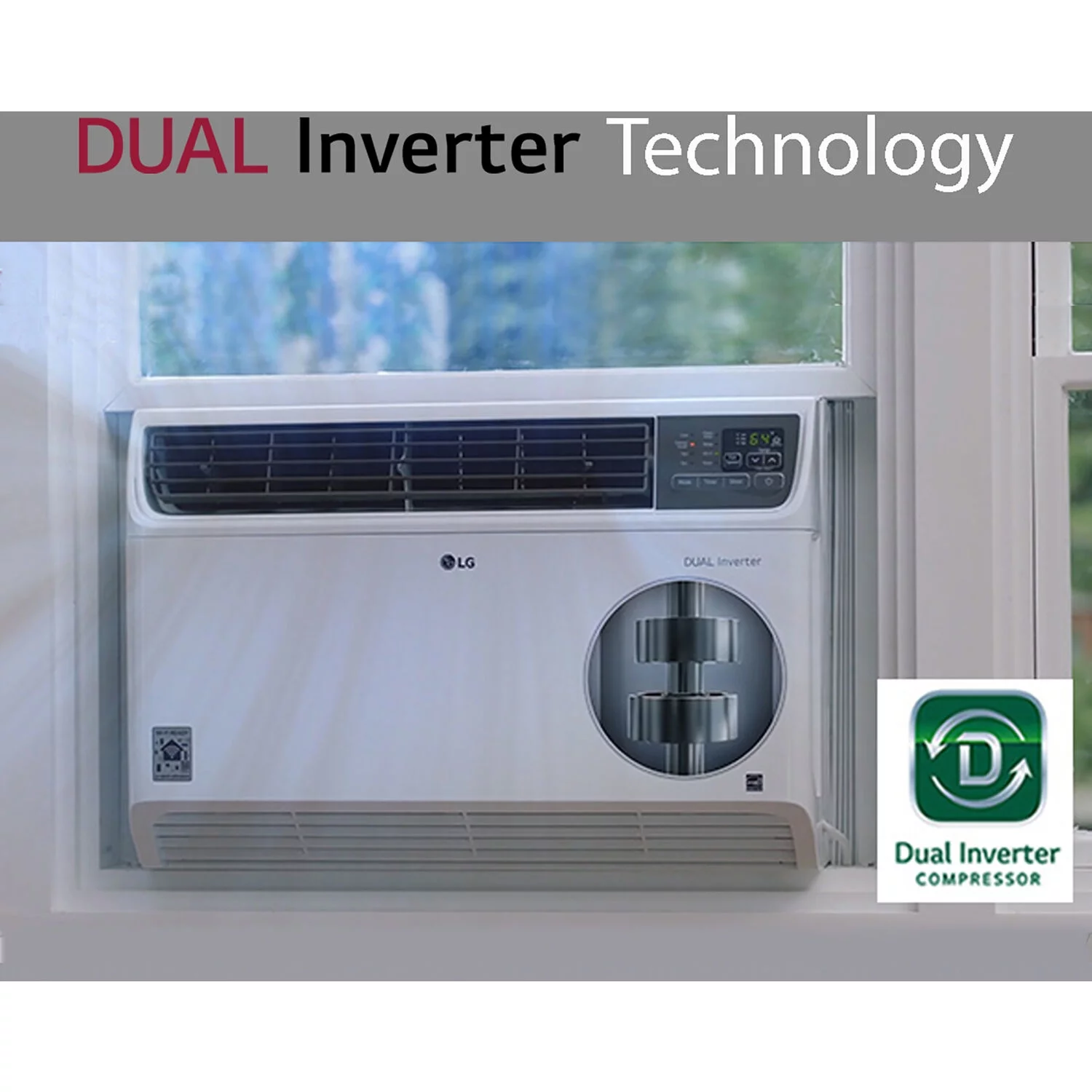 LG 115V 14,000 BTU DUAL Inverter Smart Window Air Conditioner, Cools 800 Sq. ft.
