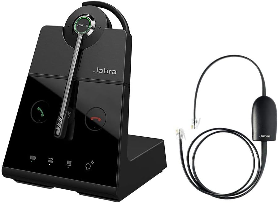 Jabra Engage 65 Wireless Stereo Headset with 14201-17 Link 17 EHS Adapter for Polycom