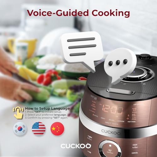 CUCKOO CRP-JHR0609F | 6-Cup (Uncooked) Induction Heating Pressure Rice Cooker | 13 Menu Options, Auto-Clean, Voice Guide, Made in Korea | Copper
