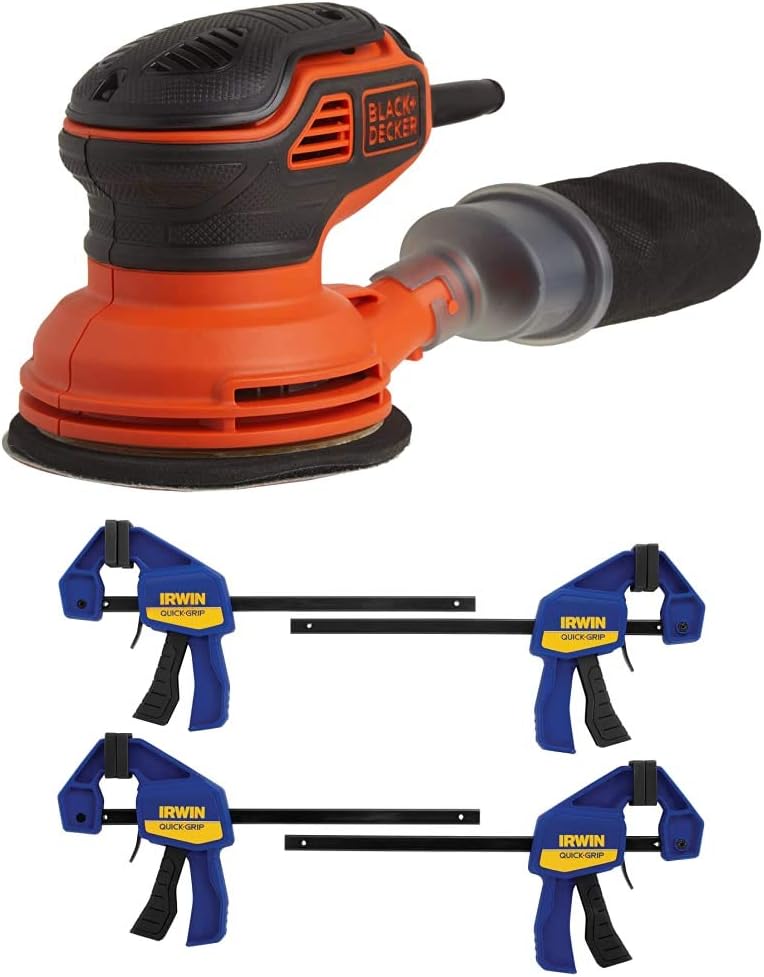 BLACK+DECKER 2.4 Amp 5 in. Electric Random Orbit Sander (BDERO600) Pack of 2