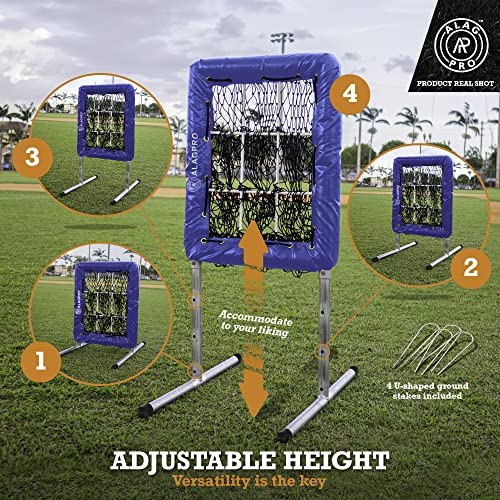 ALAGPRO® The Original 9 Hole Pitching Net with Strike Zone Pocket | Pitching Target for Baseball & Softball Pitchers