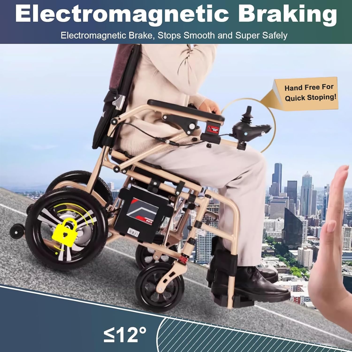 Electric Wheelchairs for Adults - Lightweight (26Lbs) Foldable Motorized Wheelchair, 13.2AH Lithium Battery 25 Miles Travel Range, All Terrain Power Wheelchair for Seniors, Airline Approved