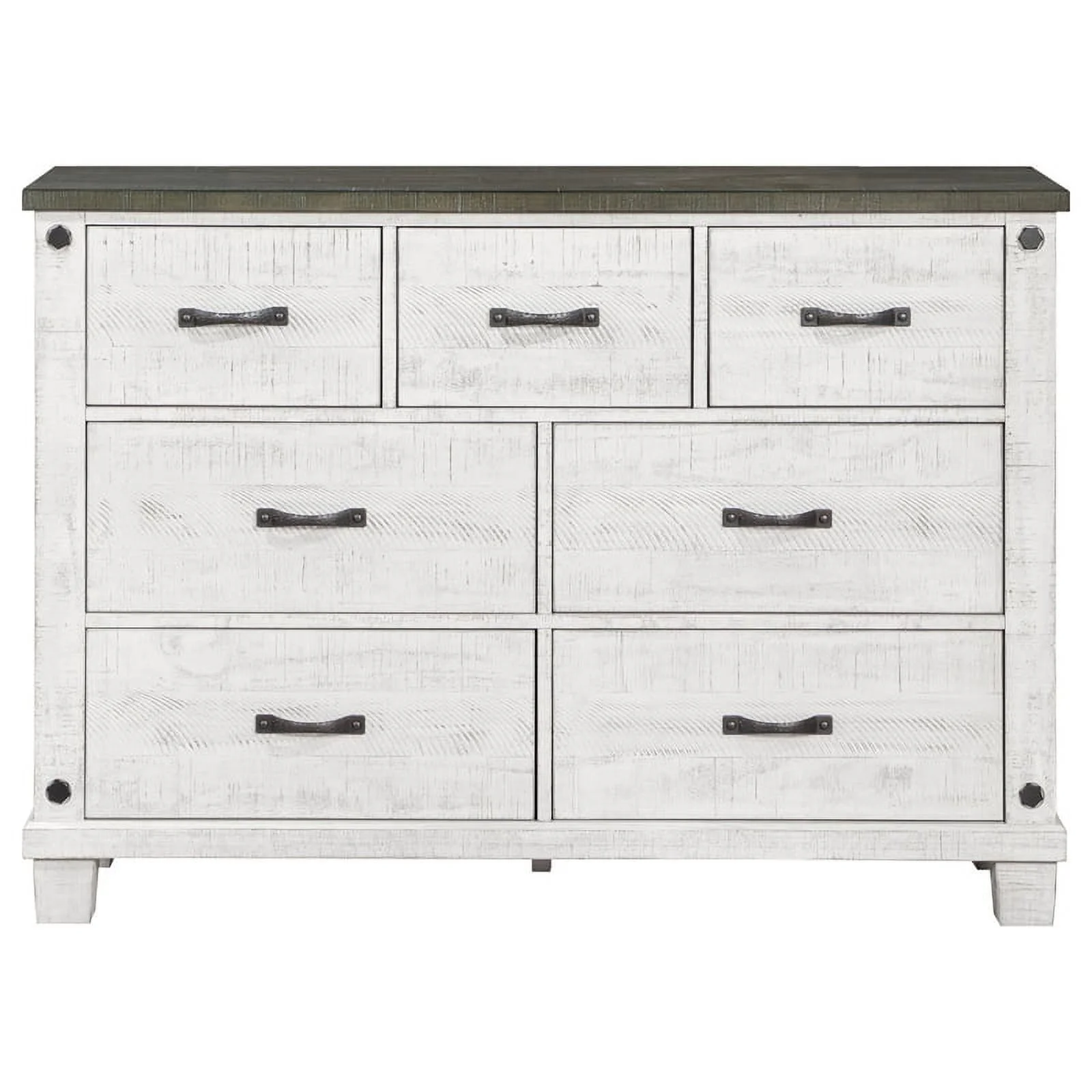 Pemberly Row 5-piece Wood Queen Bedroom Set Distressed Gray and White