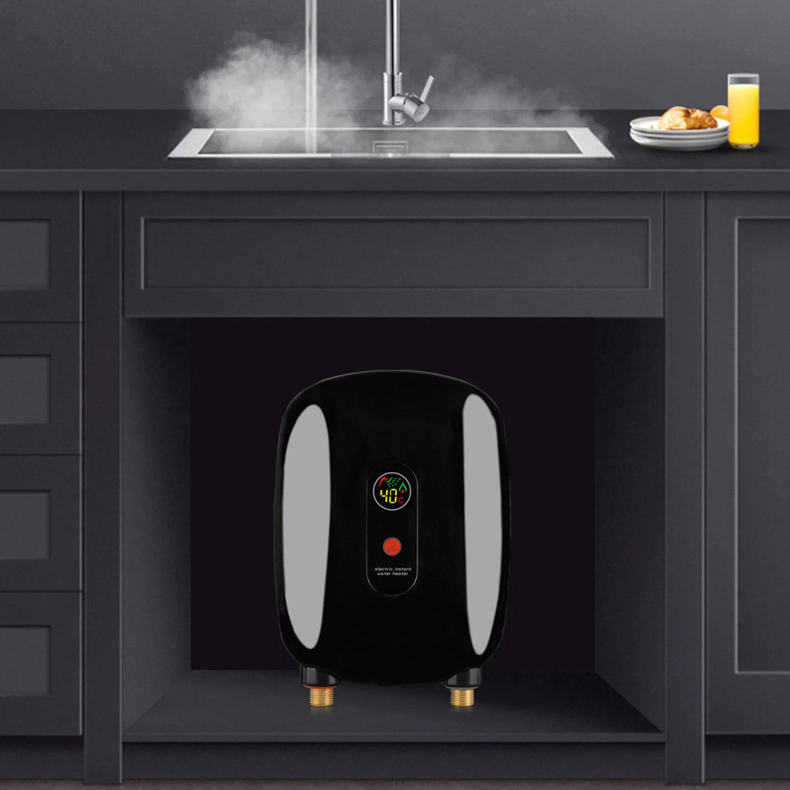 DENEST Mini Instant Electric Hot Water Heater for Kitchen Bathroom Shower Sink 3000W