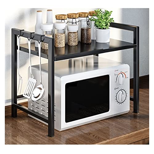 YQLDMEU Microwave Oven Rack Scalable Kitchen Microwave Rack Storage Rack, Home Appliance Oven, Household Double Layer Rice Cooker, Table Top Storage Rack Kitchen Storage Rack