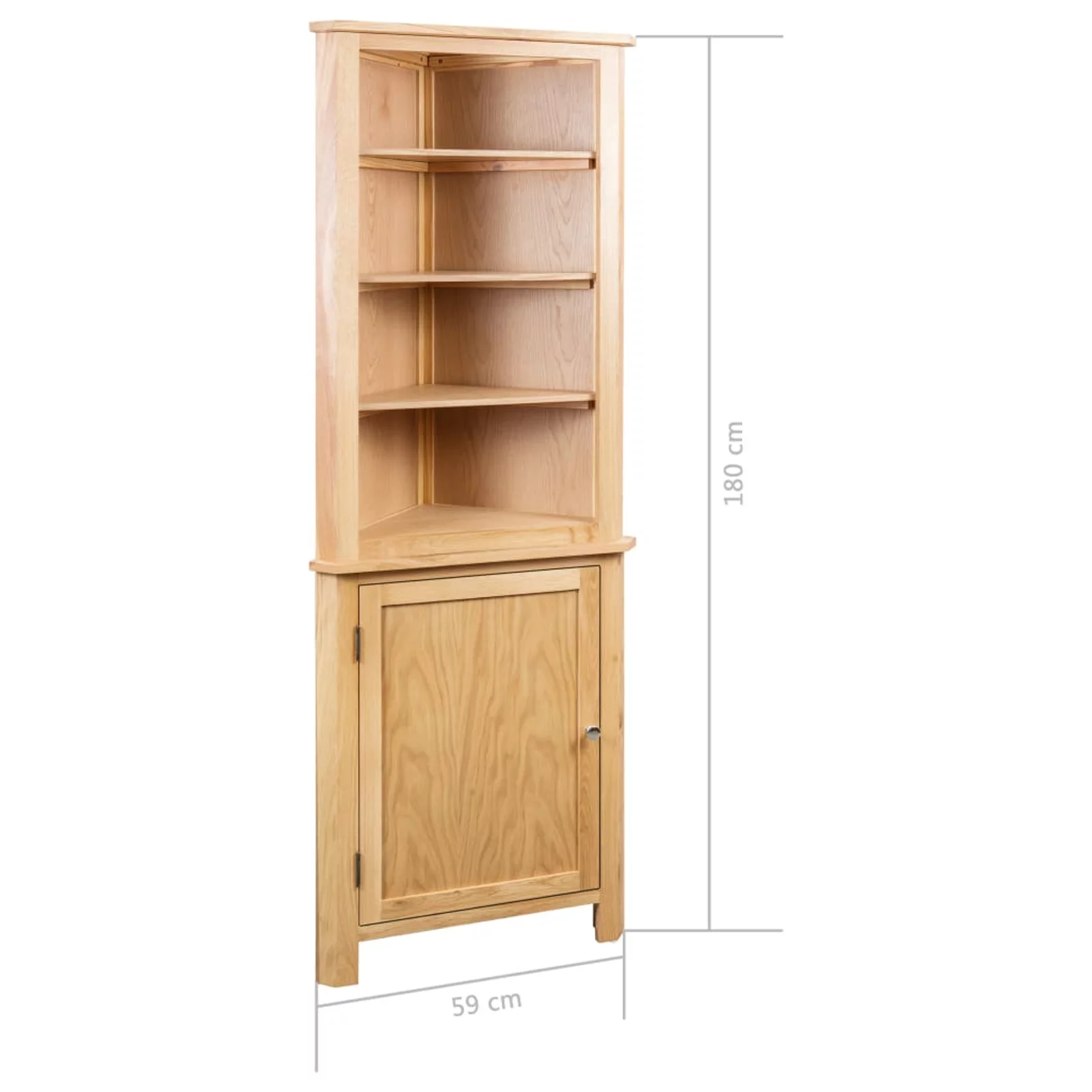 Corner Cabinet 23.2"x14.1"x70.8" Solid Oak Wood