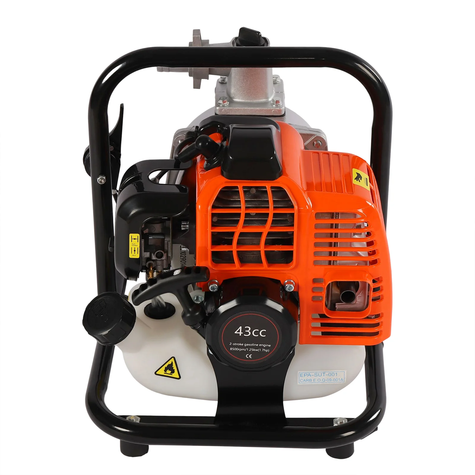 Aiqidi 1-Inch Gas-Powered Water Transfer Pump, 1.7HP 43CC 2 Stroke Portable Gasoline Water Pump for Gardening Irrigation 6500Rpm
