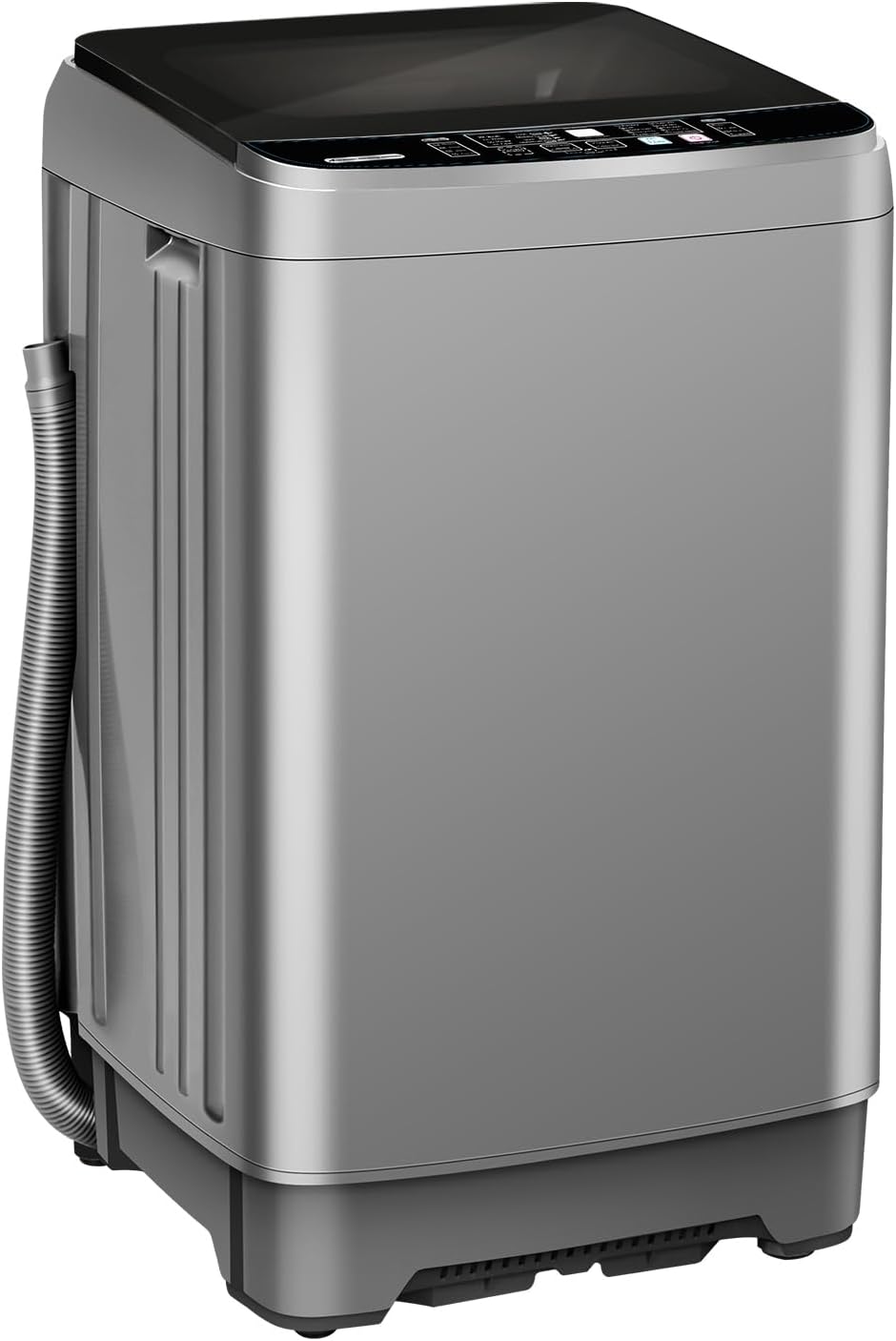 19lbs Full-Automatic Portable Washing Machine, Compact Washing Machine with Spin & Drain Pump & 10 Wash Program, 8 Water-Levels Low Noise Portable Washer for Apartment, Dorm, Home, RV(Grey)
