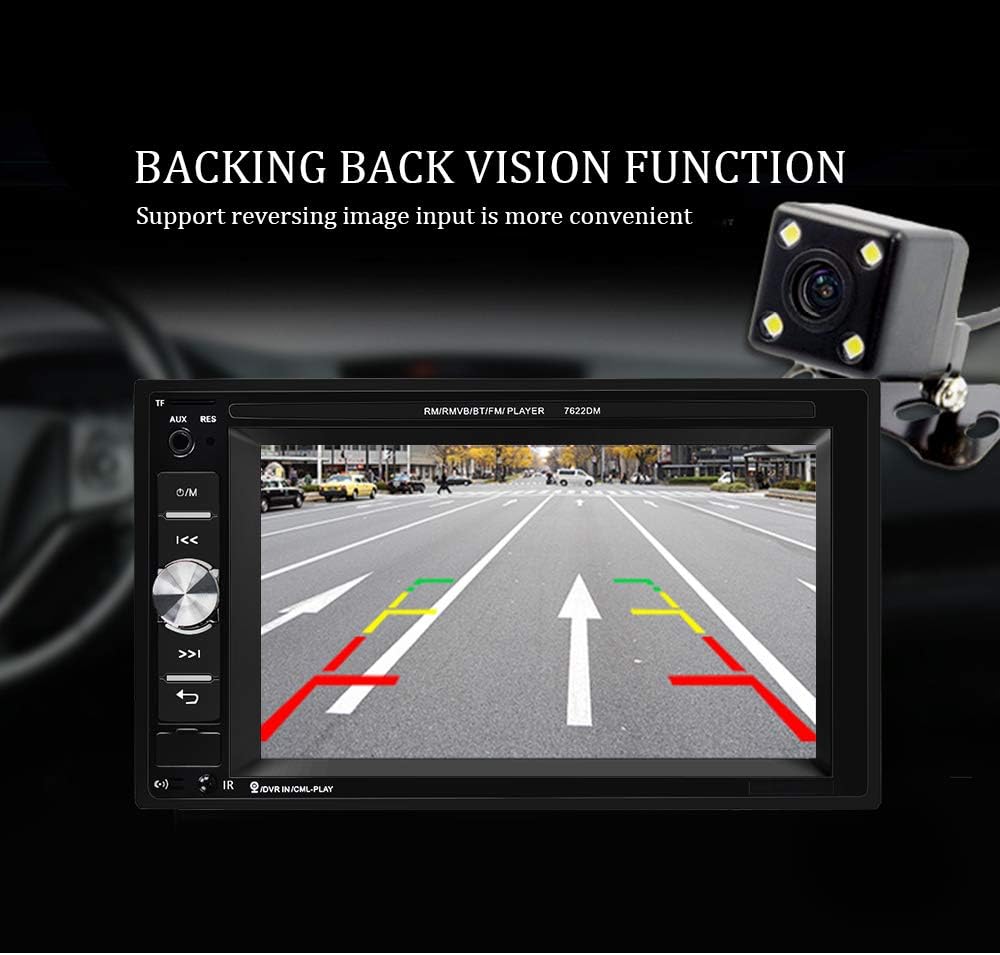 UNITOPSCI Car Multimedia Player Double Din Bluetooth Car Stereo 6.2 Inch Touch Screen Car Radio Hands Free Call MP5 Player USB SD Auxiliary Input FM Radio Receiver with Backup Camera Remote Control Pack of 2