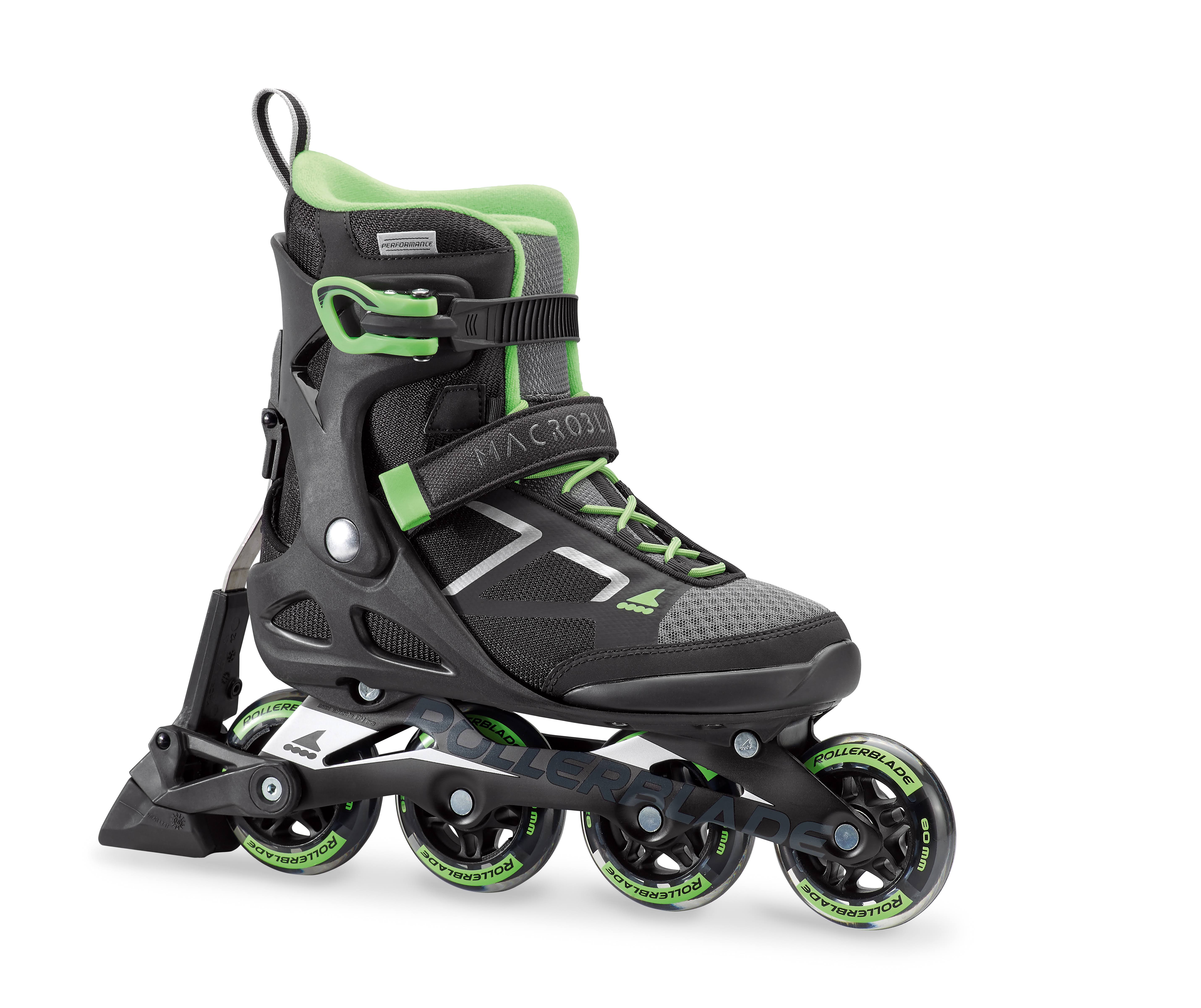 Rollerblade Macroblade 80 ABT Inline Skates Women's, Black/Light Green, 8.5 - Megean