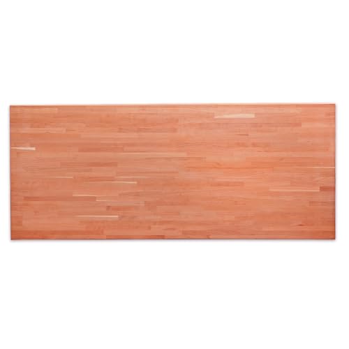 CONSDAN Butcher Block Counter Top, USA Grown Cherry Solid Hardwood Countertop, Wood Slabs for Kitchen, Reversible, Both Side Polished, Prefinished with Food-safe Oil