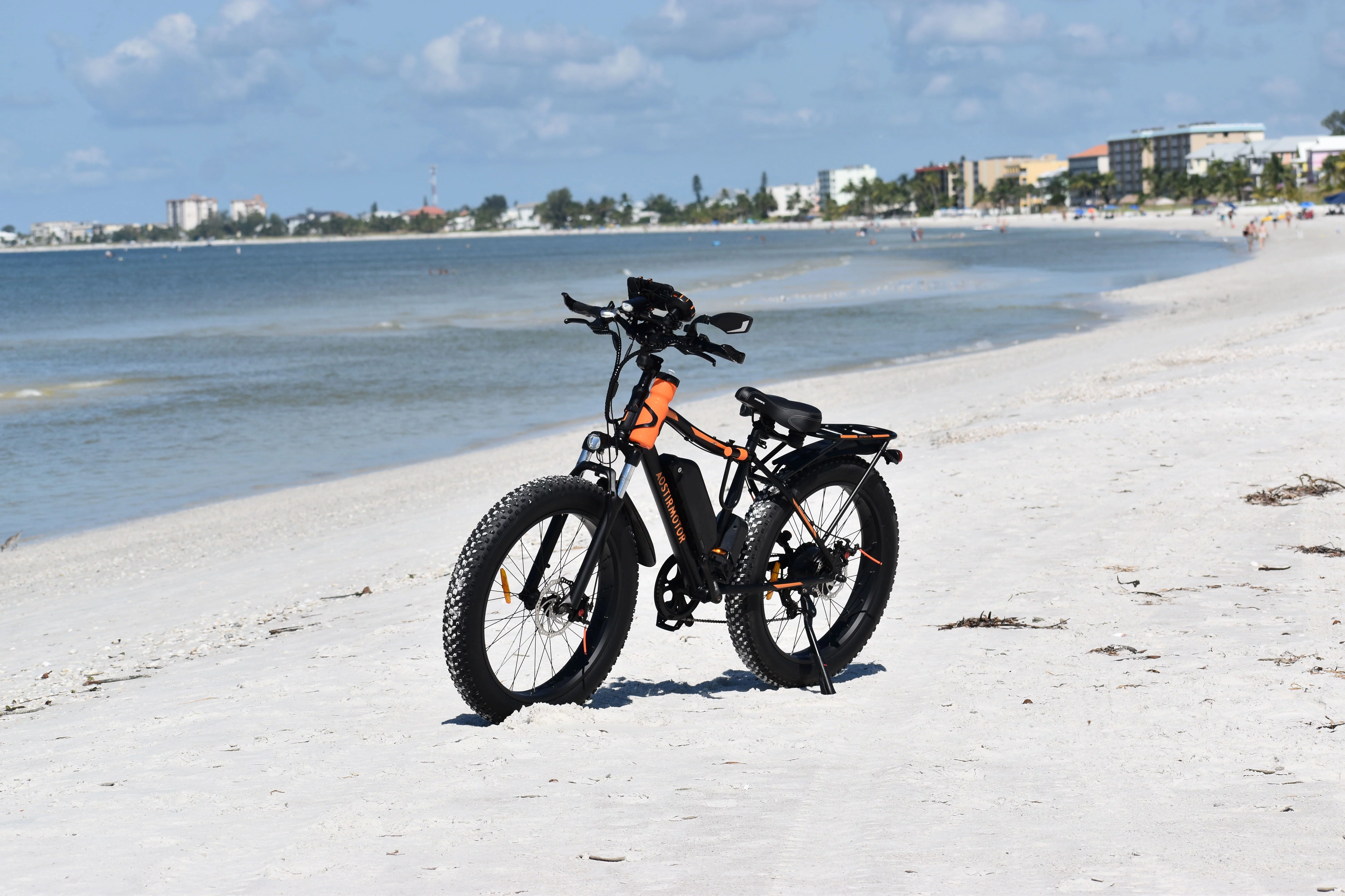 Docooler AOSTIRMOTOR S07-B 26" 750W Electric Bike Fat Tire P7 48V 13AH Removable Lithium Battery for Adults with Detachable Rear Rack (Black)