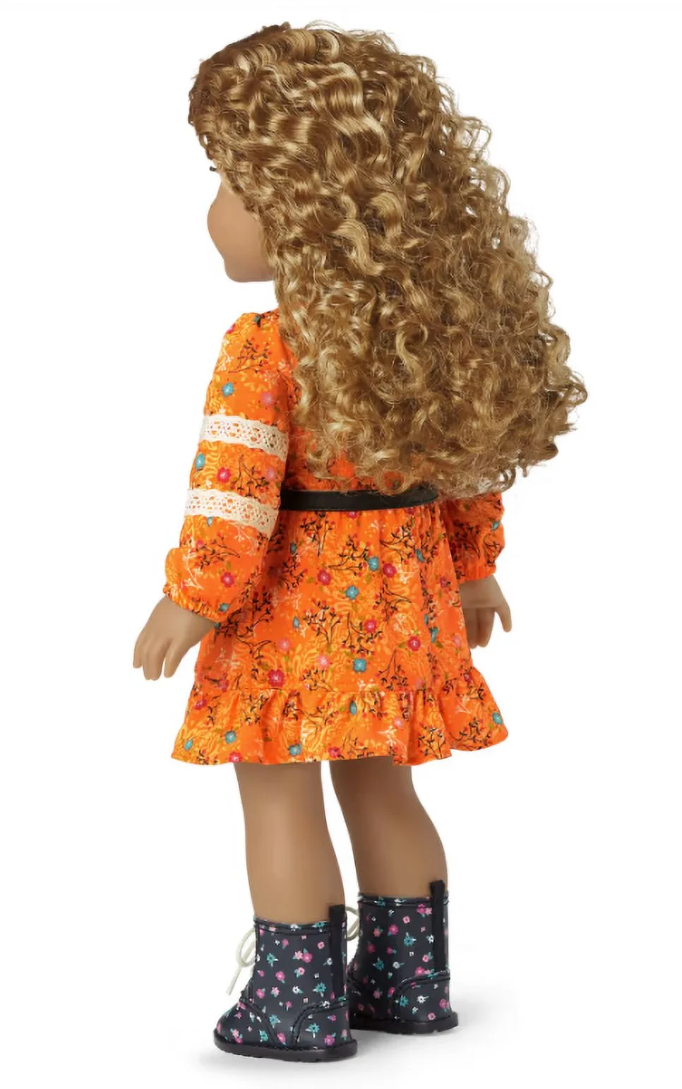 American Girl Evette Peeters 18 inch Doll  with Gray Eyes Freckles Curly Caramel Colored Hair