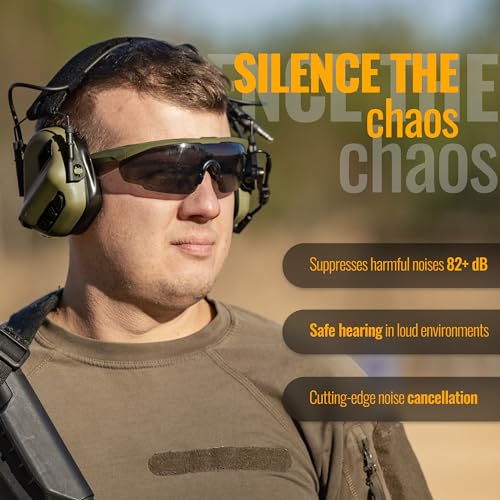 M32X Tactical Communication Headset with ARC Rail Helmet Mount Adapters - Noise-Canceling for Shooting and Outdoor Activities