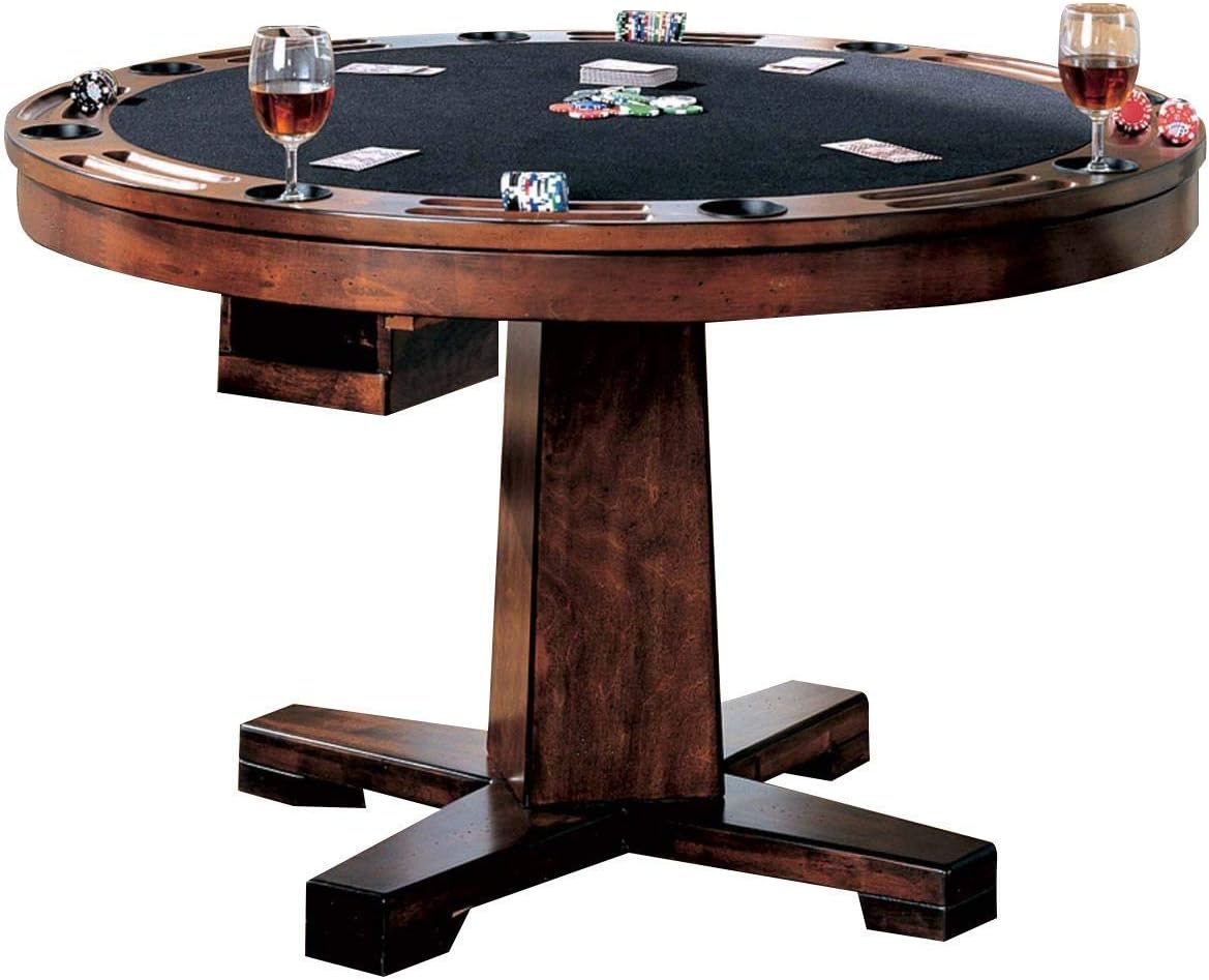 Coaster Home Furnishings Marietta 5-Piece Game Table Dining Set, Tobacco and Tan