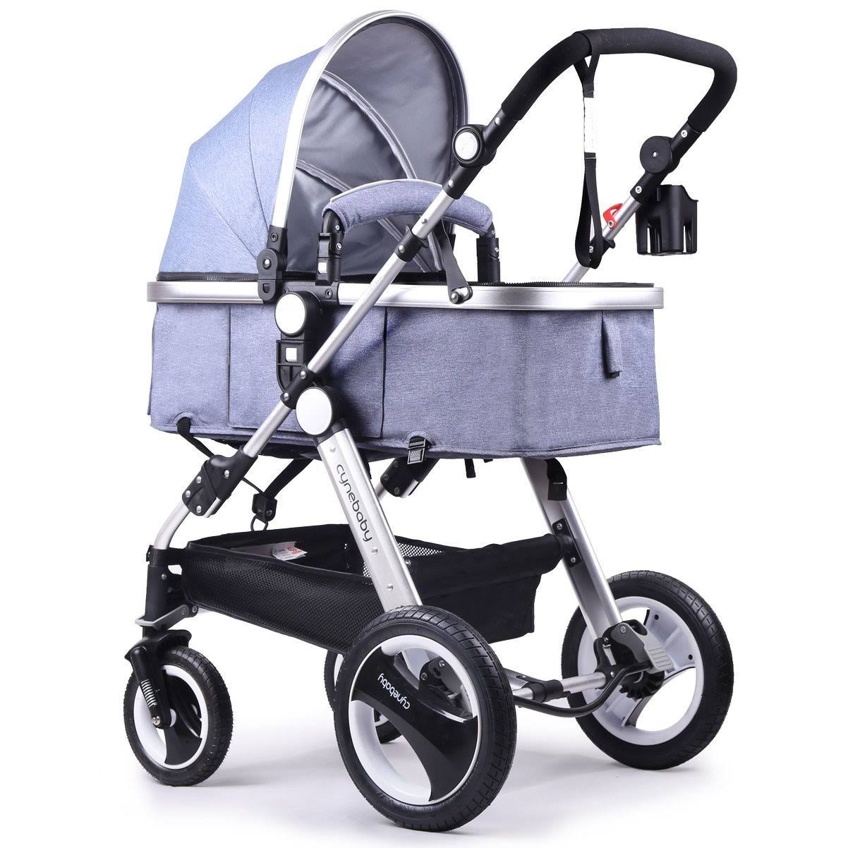 Cynebaby Newborn Baby Stroller for Infant and Toddler City Select Folding Convertible Baby Carriage Luxury High View Anti-Shock