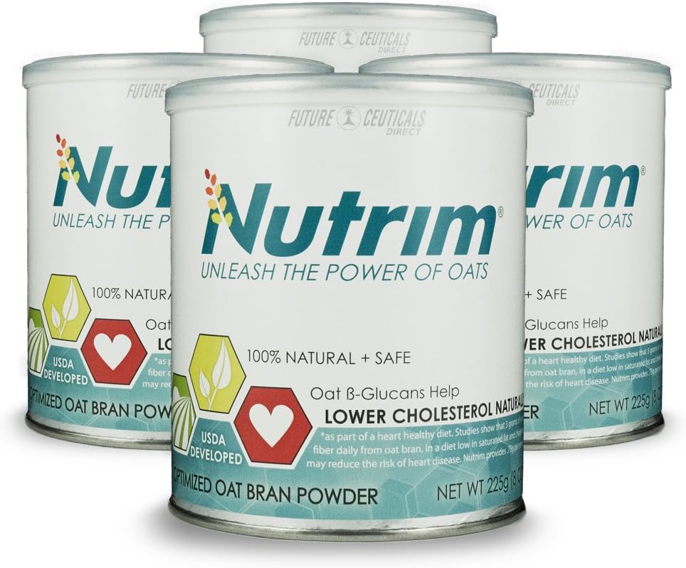 Nutrim® 4-30 Serving Cans (120 Servings) 2-Month Supply - Oat Beta Glucans Help Lower Cholesterol Naturally