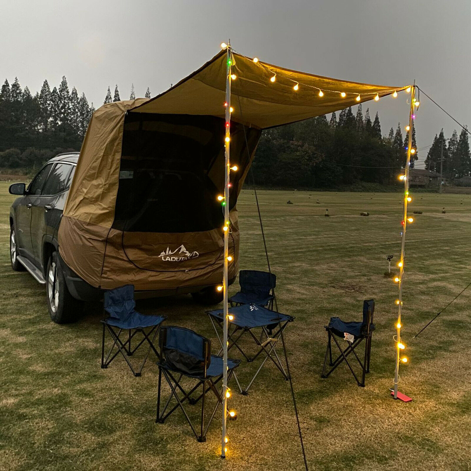Car Tent Awning SUV Truck Tailgate Shelter Camping Travel Outdoor Sunshade Canopy