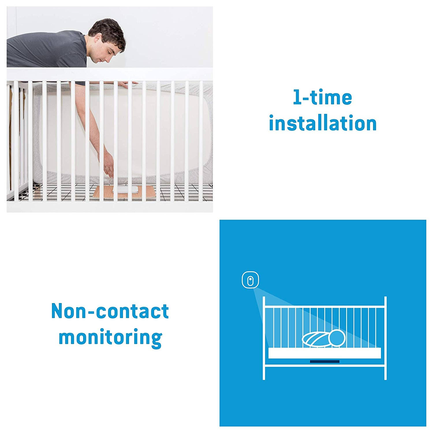 Angelcare AC527 Baby Breathing Monitor with Video, White