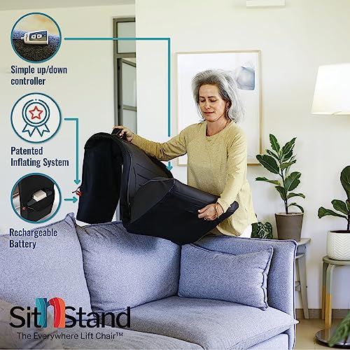 Compact Portable Smart Rising Seat - 400lb Capacity Chair Lift Assist for Seniors, 100% Stand Assist Chair Lifts for Elderly, Lightweight Sit-to-Stand Lift Seat