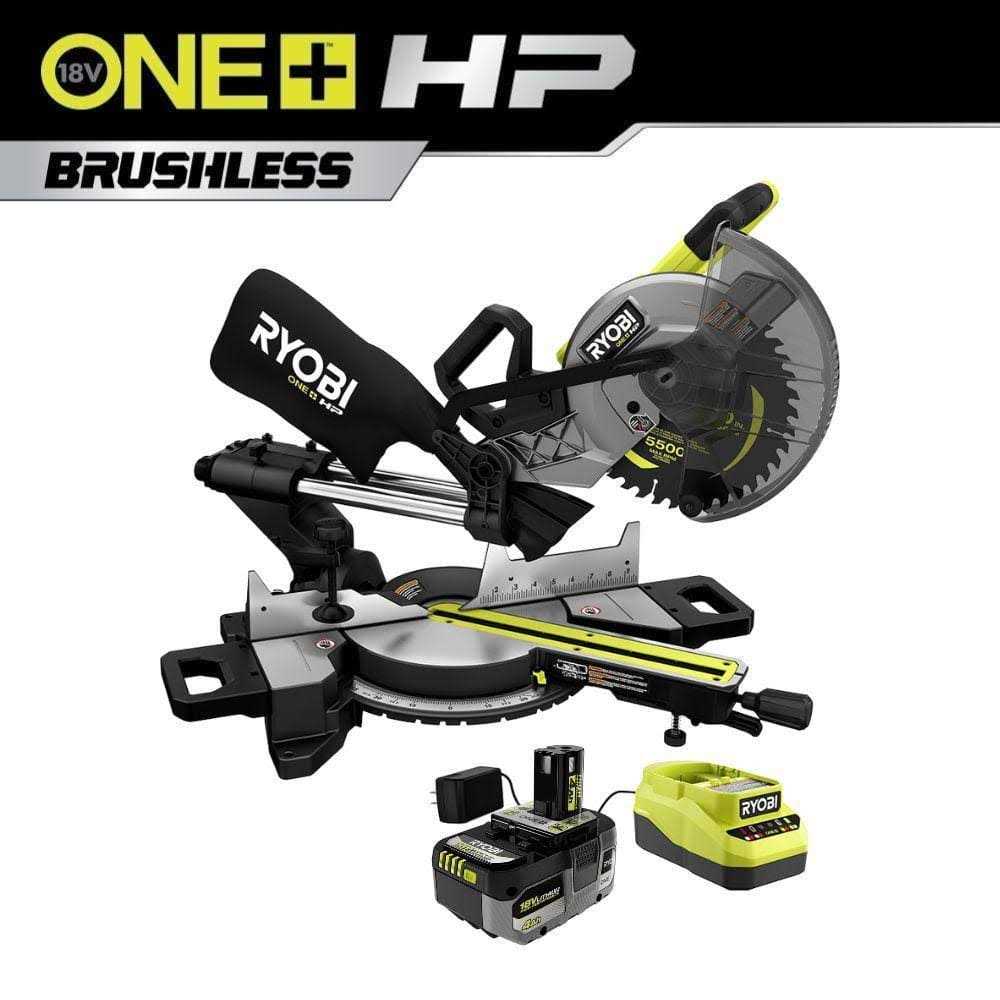 RYOBI ONE+ HP 18V Brushless Cordless 10 in. Sliding Compound Miter Saw Kit with 4.0 Ah HIGH PERFORMANCE Battery and Charger - Shop Hardware Tools Online Store