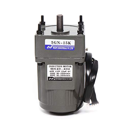 Variable Speed Geared Motor, 110V AC Gear Reduction Motor Adjustable Single-Phase High Torque Electric Gear Motor with Speed Controller 0-45RPM 120W 30K(Reduction Ratio 1:30)