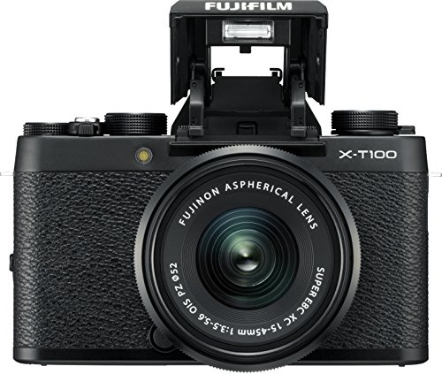 Fujifilm X-T100 Mirrorless Digital Camera w/XC15-45mmF3.5-5.6 OIS PZ Lens - Dark Silver