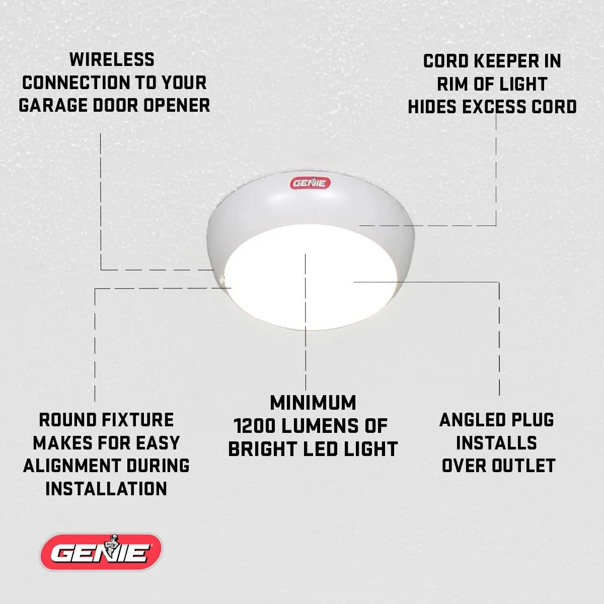 Genie Wall Mount Garage Door Opener Model 6072H-B with Battery Backup