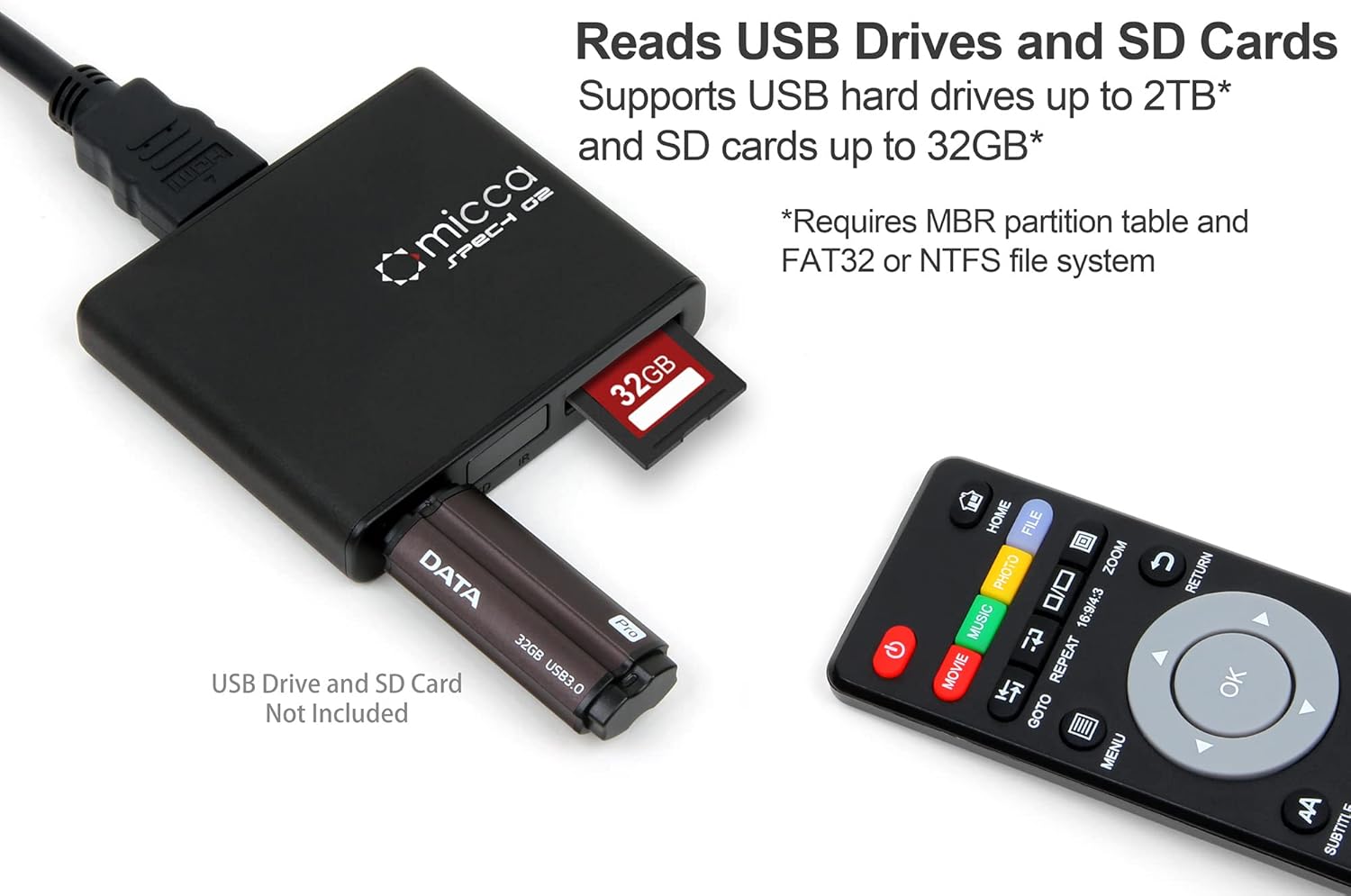 Micca Speck G2 1080p Full-HD Ultra Portable Digital Media Player for USB Drives and SD/SDHC Cards Pack of 2