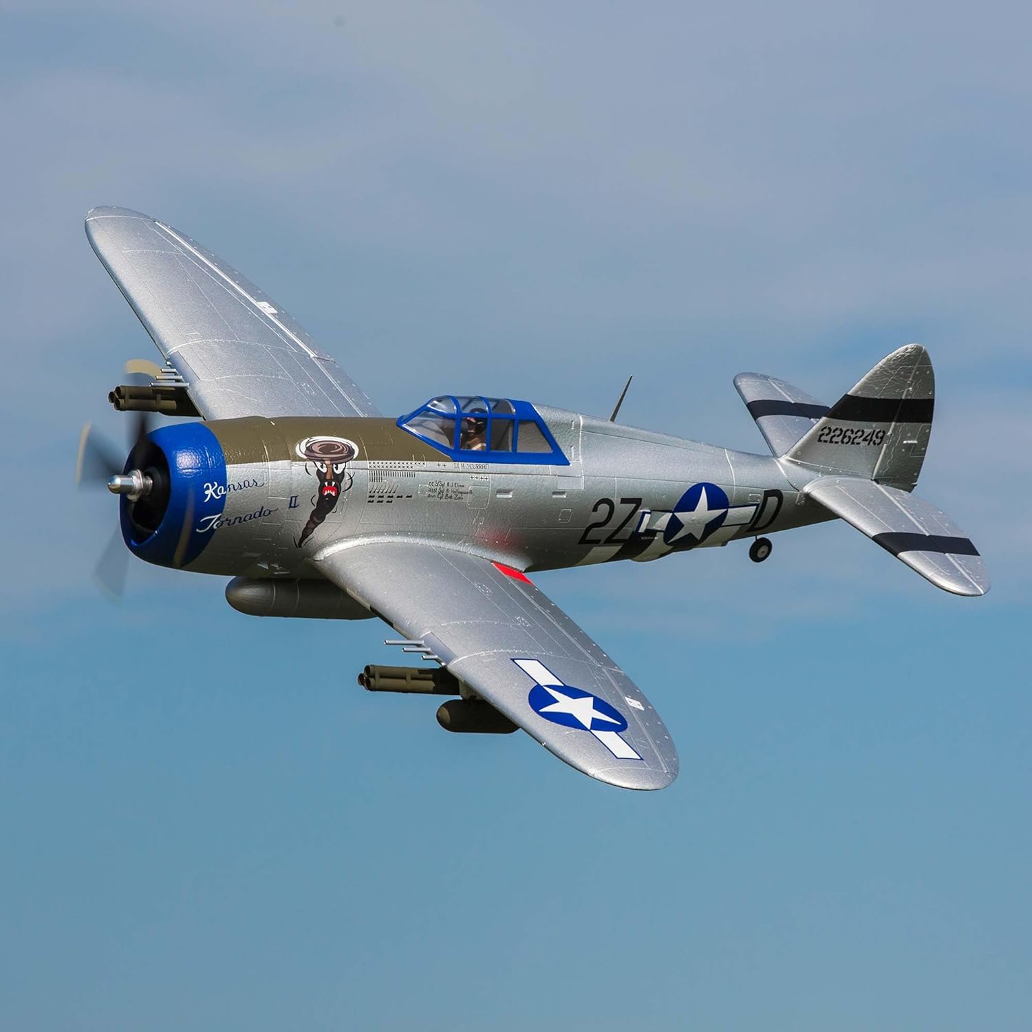 E-flite RC Airplane P-47 Razorback 1.2m BNF Basic-Transmitter Battery and Charger Not Included EFL08450 Airplanes B&F Electric