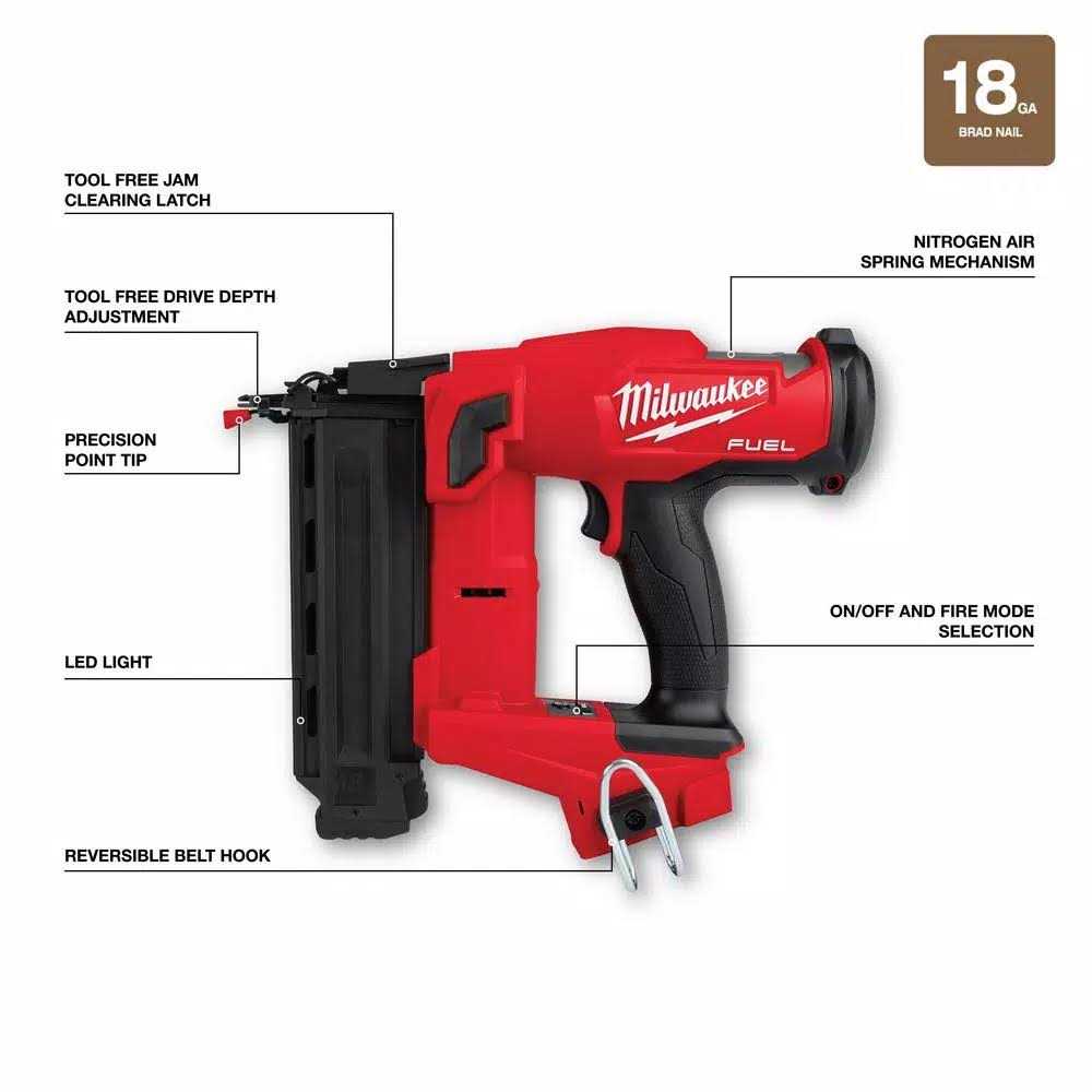 2746-20 Milwaukee M18 FUEL 18 Gauge Brad Nailer - Shop Hardware Tools Online Store