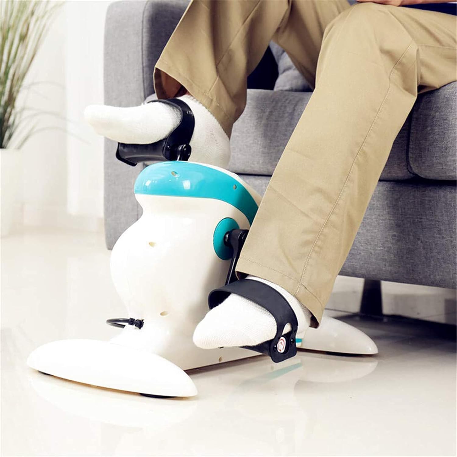 Pedal Exerciser with LCD Display, Mini Arm Leg Exercise Bike Foot Hand Cycle Portable Stationary Peddler Machine Bicycle Exerciser for Elderly Men Women
