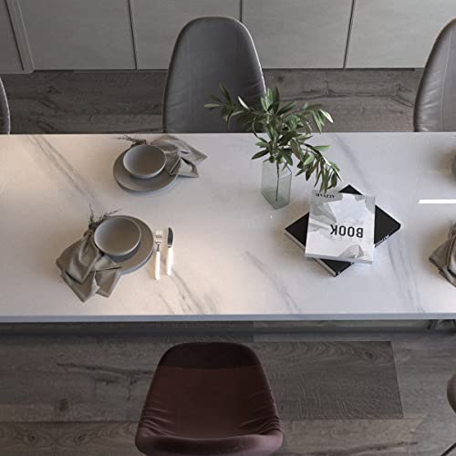 Large White Marble Granite Wallpaper Peel Stick Thicken 31.5x591inch Waterproof Furniture Sticker Self-Adhesive Contact Paper Marble Vinyl Wrap for Countertop Fireplace Backsplash DIY Wall Sticker