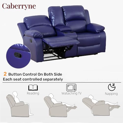 Loveseat Recliner for Living Room,Leather Red Reclining Loveseat Double Recliner Sofa Couch RV Loveseat Wall Hugger Loveseat Couch Living Room Furniture(A-Faux Lether Red)