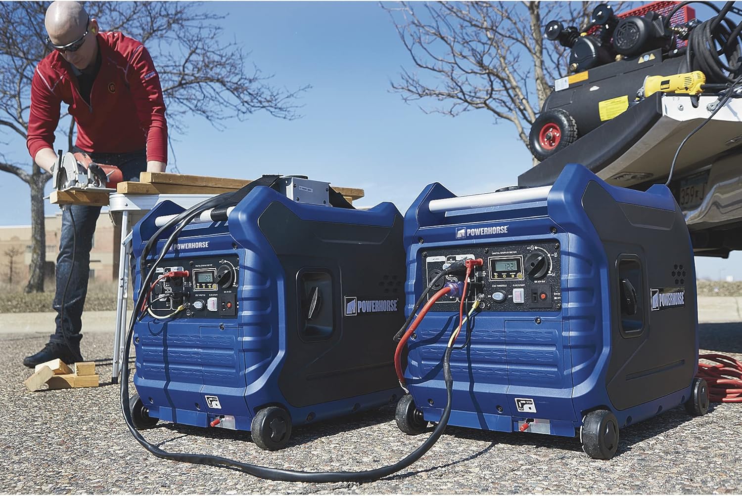 Powerhorse Inverter Generator - 4500 Surge Watts, 3500 Rated Watts, Electric Start, EPA and CARB Compliant, Model# LC4500i Pack of 2