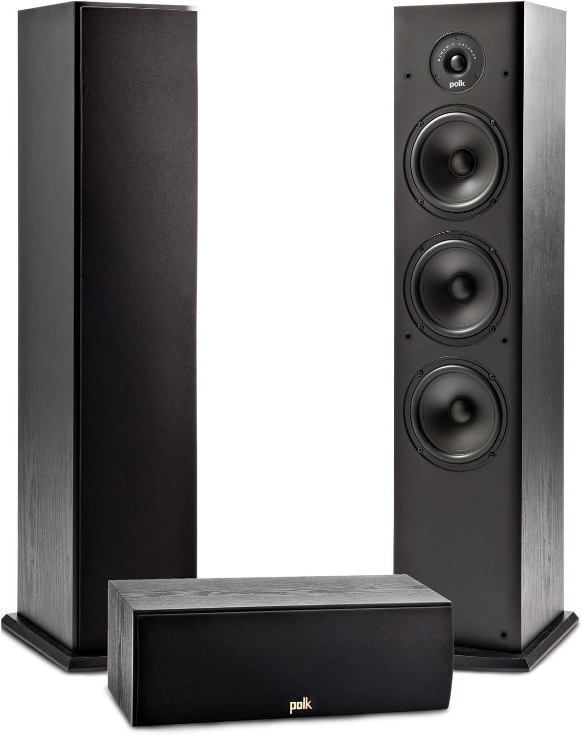 Polk Audio T15 100 Watt Home Theater Bookshelf Speakers &ndash; Hi-Res Audio with Deep Bass Response | Dolby and DTS Surround | Wall-Mountable| Pair, Black